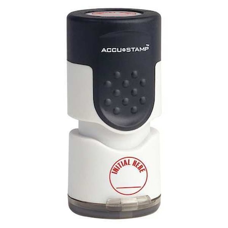 Accustamp,Round Initial Here,Red