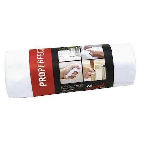 Knit Cotton Square Rags 18"" x 18"", White, 12PK