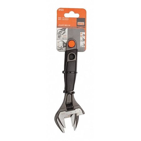 Bahco Adjustable Wrench, Thin Jaw, Wide Mouth, 6"