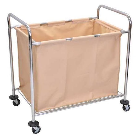 Laundry Cart, w/Tan Canvas Bag