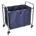 Laundry Cart, Navy Canvas Bag, w/Dividers