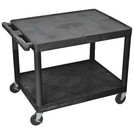 AV Cart - 27"H - Two Shelves - Black