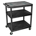 AV Cart - 40"H - Three Shelves - Black