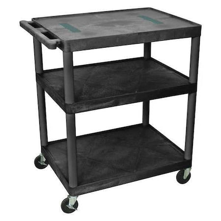 AV Cart - 40"H - Three Shelves - Black