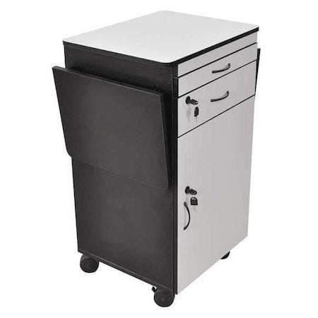 38" Mobile AV Presentation Station Cart with Locking Cabinet