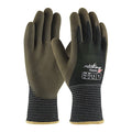 Cold Protection Coated Gloves, Latex Palm, Acrylic/Polyester Lining, Black/Brown, M