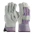 Leather Palm Gloves, Safety, Wing Thumb, Gunn Cut, Blue, S, 12 PK
