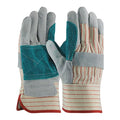 Leather Palm Gloves, Safety, Wing Thumb, Gunn Cut, Gray, L, 12 PK