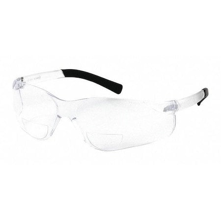 Zenon Z13RTM Reader Safety Glasses, Clear Wraparound Frame, 1.25 Diopter, Clear Lens, Universal