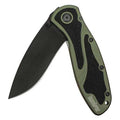 Folding Knife, Black, Plain Blade, 3-3/8"