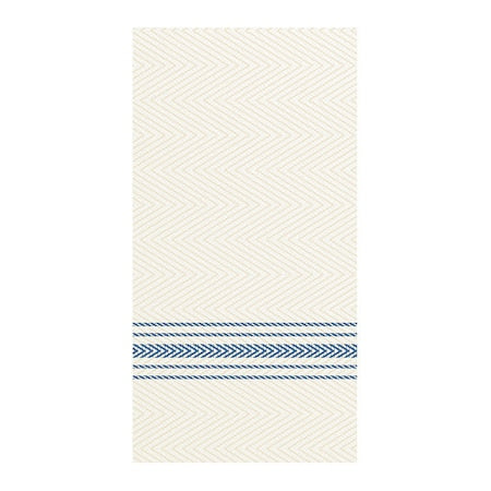 Dinner Napkin, White/Blue, 1/8 Fold, PK100