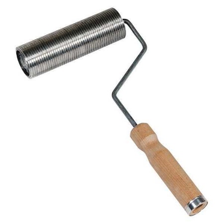 Ribbed Roller, 6" L x 2" dia., Wood Handle, Ribbed, Wood Handle, 6" Rollers