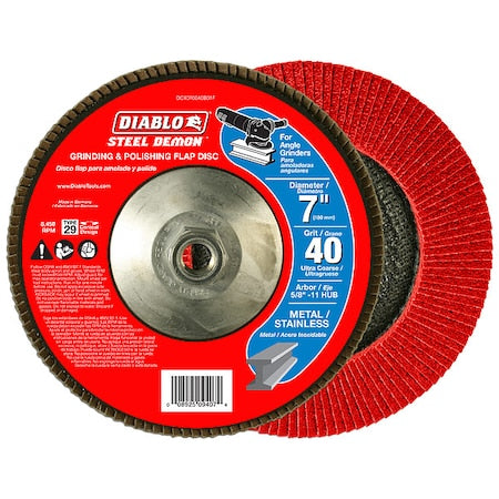 Grinding/Polishing Flap Disc, 7", 40G