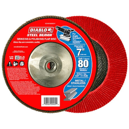 Grinding/Polishing Flap Disc, 7", 80G