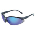 Cougar, Safety Glasses, Anti-Fog & Anti-Scratch, Blue Lens, Black Frame
