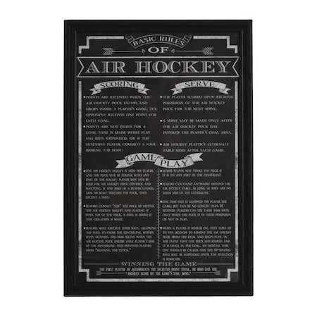 Air Hockey Game Rules Wall Art, 18 in H