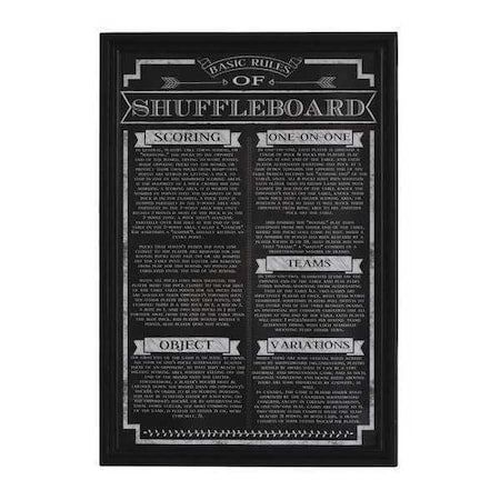 Shuffleboard Game Rules Wall Art, 18 in H