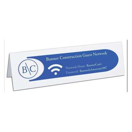 2-1/2"" x 8-1/2"" Medium White Scored Name Tent Cardstock for Laser/Inkjet Printers, 100/BX