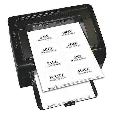 3-3/8" x 2-1/3" White Name Tag Label Sheets for Laser/Inkjet Printers, 200PK
