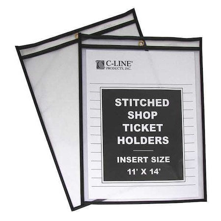 11" x 14" Black Stitched Shop Ticket Holders, 25PK