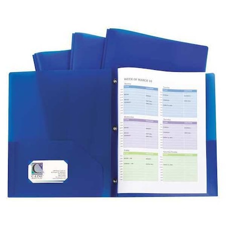 Two Pocket File Folder, Prong, Blue, Pk10