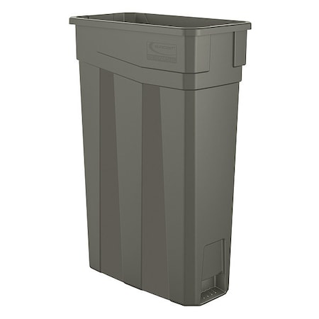 23 gal. Polymer Rectangular Trash Can, Gray