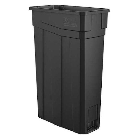 23 gal. Polymer Rectangular Trash Can, Black