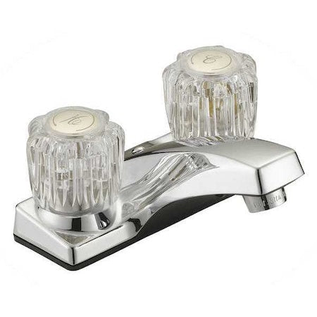 Faucet, Lav 2 Rnd Acrylic Brass Pop Up Sq PK6