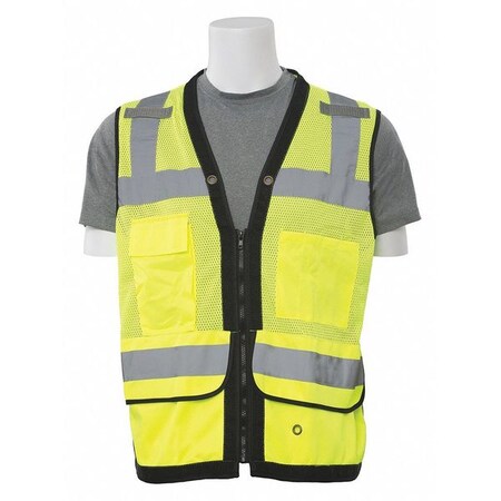 Safety Vest, Mesh, Surveyor, Hi-Viz, Lime, L