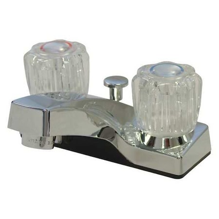 Dual-Handle Faucet,Non-Met,2 Acrylic Handle,w/Pop Up, Chrome