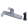 8" Mount, 4 Hole Faucet Kit, Lever Hndl, Chrome, Black Spray