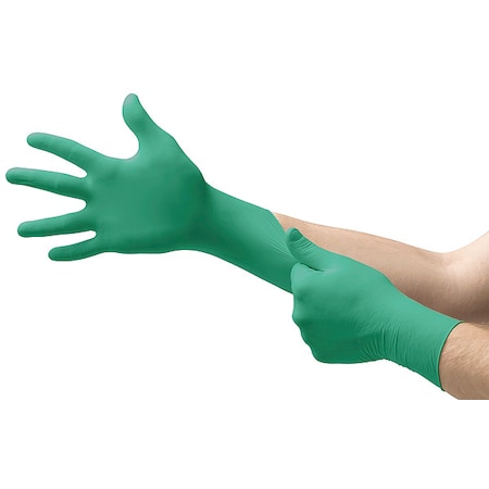 TouchNTuff 92-600, Disposable Gloves, 4.9 mil Palm, Nitrile, Powder-Free, L, 20 PK, Green