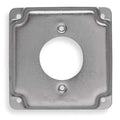 Box Cover, Square Box Type, 2 Gang, Galvanized Zinc, Single Receptacle Cover Type