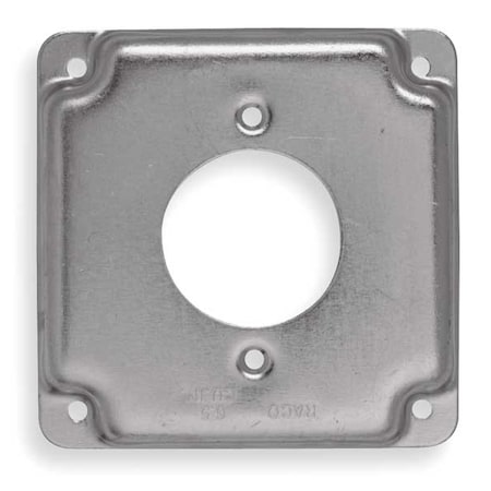 Box Cover, Square Box Type, 2 Gang, Galvanized Zinc, Single Receptacle Cover Type