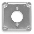 Box Cover, Square Box Type, 2 Gang, Galvanized Zinc, Single Receptacle Cover Type