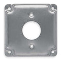 Box Cover, Old Work Box Type, 2 Gang, Galvanized Zinc, Single Receptacle Cover Type