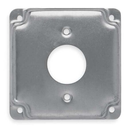 Box Cover, Old Work Box Type, 2 Gang, Galvanized Zinc, Single Receptacle Cover Type