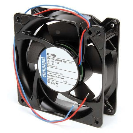 Axial Fan, Square, 12V DC, Aluminum, 4 11/16 in W.