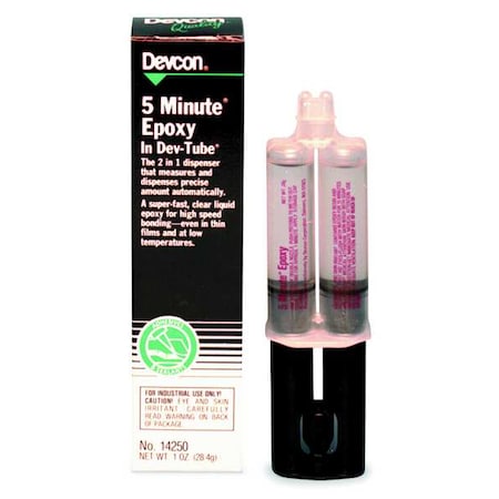 5-Minute Epoxy Adhesive, 25 ml, Syringe, Light Amber, 1:1 Mixing Ratio