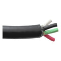 Portable Cord, W, 8 AWG, 4 C, Black, Rubber Blend, Stranded, 2000V, 25 ft