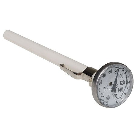 5" Stem Analog Dial Pocket Thermometer, -40 Degrees to 160 Degrees F