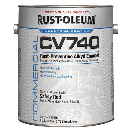 Interior/Exterior Paint, Glossy, Oil Base, Safety Red, 1 gal