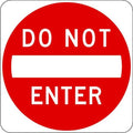 Do Not Enter Traffic Sign, 30 in H, 30 in W, Aluminum, Square, English, R5-1-30DA