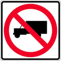 No Trucks Traffic Sign, 24 in H, 24 in W, Aluminum, Square, No Text, R5-2-24DA