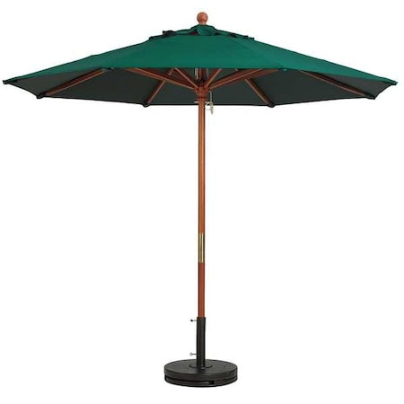 9ft Wooden Market Umbrella, forest green