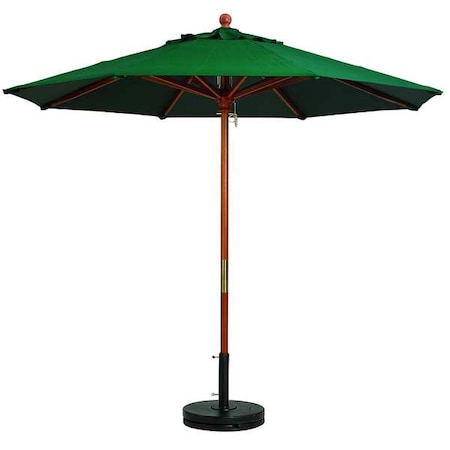7ft Wooden Market Umbrella, Forest Green