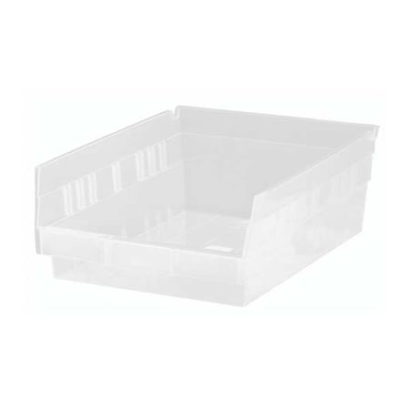 Clear Shelf Bin, 11-5/8"L x 8-3/8"W x 4"H, Load Capacity: 50 lb