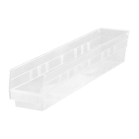 Clear Shelf Bin, 23-5/8"L x 4-1/8"W x 4"H