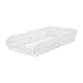 Shelf Storage Bin, Polypropylene, Clear, 4 in H, 11 1/8 in W, 23 5/8 in L