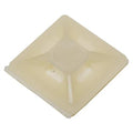 Cable Tie Mounting Pad, 4 Entries, Nylon 6/6, 0.14 in Slot Wd, 0.05 in Slot Ht, Natural, 100 PK
